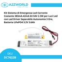 Kit Sistema Di Emergenza Led Corrente Costante 383mA-42mA 6V-54V 2.3W Per Luci Led Con Led Driver Separabile Autonomia 3 Ore, Batteria LiFePO4 3.2V 3.6Ah