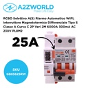 A2ZWORLD RCBO Selettivo A(S) Riarmo Automatico WIFI, Interruttore Magnetotermico Differenziale Tipo S Classe A Curva C 2P Veri 2M 6000A 300mA AC 230V PL8M2, Corrente Disponibili 25A 32A 40A - GB85625RW