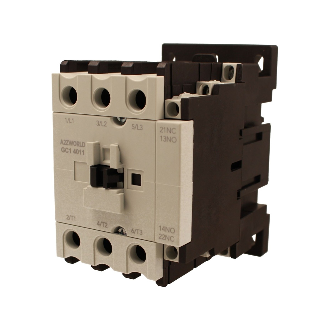 Contattore Motore 3P 4M, Teleruttore Trifase Industriale AC 380V 3NO, Bobina AC 24V, Contatto Ausiliare 1NO+1NC, IP20 - GV31140-24V