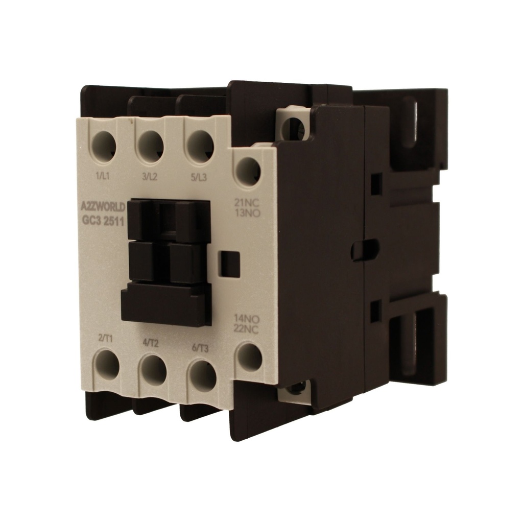 Contattore Motore 3P 3M, Teleruttore Trifase Industriale AC 380V 3NO, Bobina AC 24V, Contatto Ausiliare 1NO+1NC, IP20 - GV31125-24V