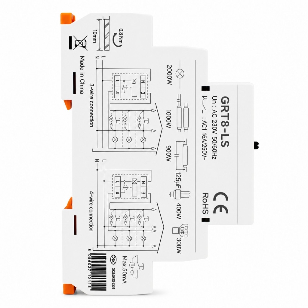 Relè Temporizzatore Modulare, Multifunzione Silenzioso AC/DC 12V 24V 240V, 10 Funzioni in 1