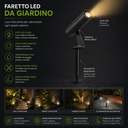 Faretto LED da Giardino con Picchetto 2W, Nero, 3000K, IP65 Orientabile, SKU 24006