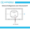 Pannello Touch DMX512 T11 da Parete, 4 Zone Mono Colore, RF 2.4GHz