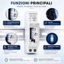 Orologio Interruttore Orario Giornaliero Meccanico su Guida DIN, Timer Switch 24 Ore, Riserva di Carica 100 Ore, 16A, 85-250V AC, 96 Pin, Programmazione Minima 15 Minuti