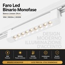 Faro Led Binario Monofase, Bianco Lineare 34cm 18W 1800lm 24° Orientabile, Disponibili 3000K 4000K - CB118BC