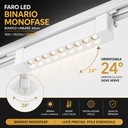 Faro Led Binario Monofase, Bianco Lineare 34cm 18W 1800lm 24° Orientabile, Disponibili 3000K 4000K - CB118BC
