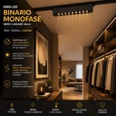 Faro Led Binario Monofase, Nero Lineare 34cm 18W 1800lm 24° Orientabile, Disponibili 3000K 4000K - CB118NC