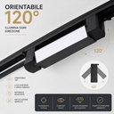 Faro Led Binario Monofase, Nero Lineare 88cm 40W 4000lm 120° Orientabile, Disponibili 3000K 4000K - CB140NC