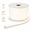 24V Bobina Striscia Led Neon Flex Da Incasso 10X10mm, 100 Metri, IP65 11W/M 660lm/M, Tagliabile Dove Vuole - SL241110C