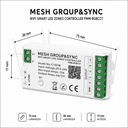 Centralina Controller Per Striscia Led RGBCCT WIFI 2.4G, RF 2.4G TUYA, Smart Life Max 15A Tot. (6A/CH) DC5-24V 360W 5 Canali RGBCCT CLC105R Bianco