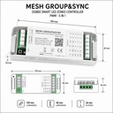 Led Dimmer Push WIFI, RF 2.4G, Pulsante NO, 5 In 1, DC5-24V 360W 5CHX6A Max 15A, per Striscia Led Mono Colore, CCT, RGB, RGBW, RGBCCT