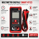 Multimetro Digitale Smart HT123, Tester NCV CAT II 600V con Display LCD