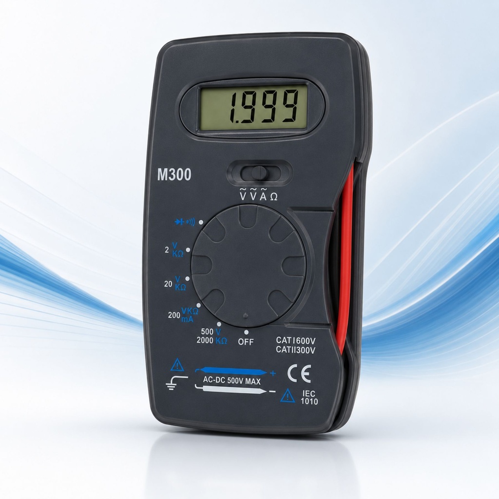 Multimetro Digitale M300, Tester AC/DC 500V con Display LCD
