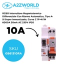 RCBO Interruttore Magnetotermico Differenziale Con Riarmo Automatico, Tipo A-SI Super Immunizzato, Curva C 1P+N 1M 6000A 30mA AC 230V IP20, Corrente Disponibili 6A 10A 16A 20A 25A 32A 40A - GB61310RA