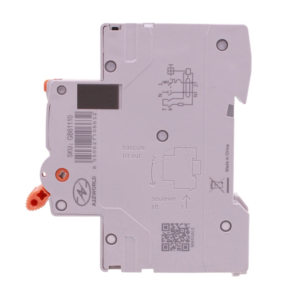 RCBO Interruttore Magnetotermico Differenziale Tipo A-SI Super Immunizzato, Curva B 1P+N 1M 6000A 30mA AC 230V IP20, GYR10N, Disponibili 6A 10A 16A 20A 25A 32A 40A - GB61110