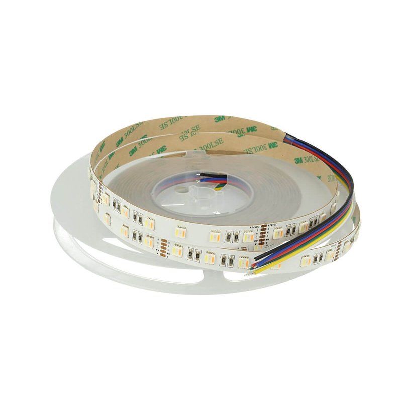 24V Bobina Striscia Led RGB + CCT 5 Colori Canali 23W/M RGB+W+WW 5 Metri