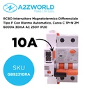 RCBO Interruttore Magnetotermico Differenziale Tipo F Con Riarmo Automatico, Curva C 1P+N 2M 6000A 30mA AC 230V IP20 Corrente Disponibili 6A 10A 16A 20A 25A 32A 40A 50A 63A - GB92310RA