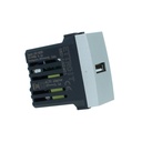 ETTROIT Modulo Presa Caricatore USB 5V 2,1A Colore GRIGIO Compatibile Con Bticino Living International