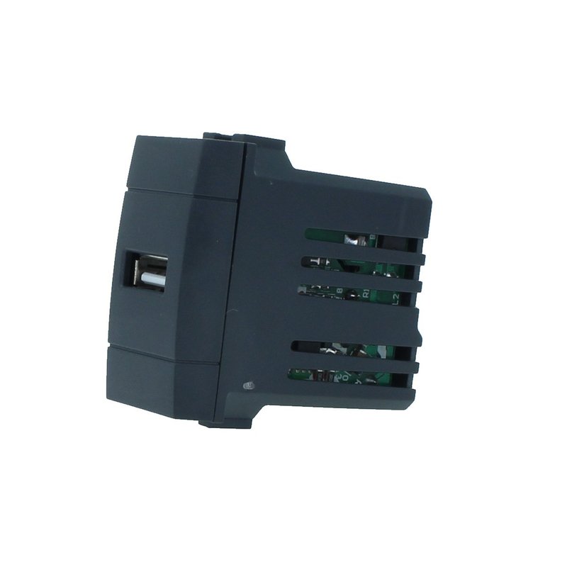 ETTROIT Modulo Presa Caricatore USB 5V 2,1A Colore Nero Compatibile Con Bticino Living International