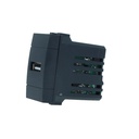 ETTROIT Modulo Presa Caricatore USB 5V 2,1A Colore Nero Compatibile Con Bticino Living International