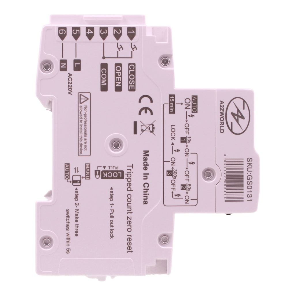 MCB Interruttore Magnetotermico Con Riarmo Automatico, Curva C 3P 3M 10kA AC 400V IP20 GYM9H, 3 Tentativi (10s/60s/300s), Disponibili 16A 20A 25A 32A 40A 63A - GA33916RA
