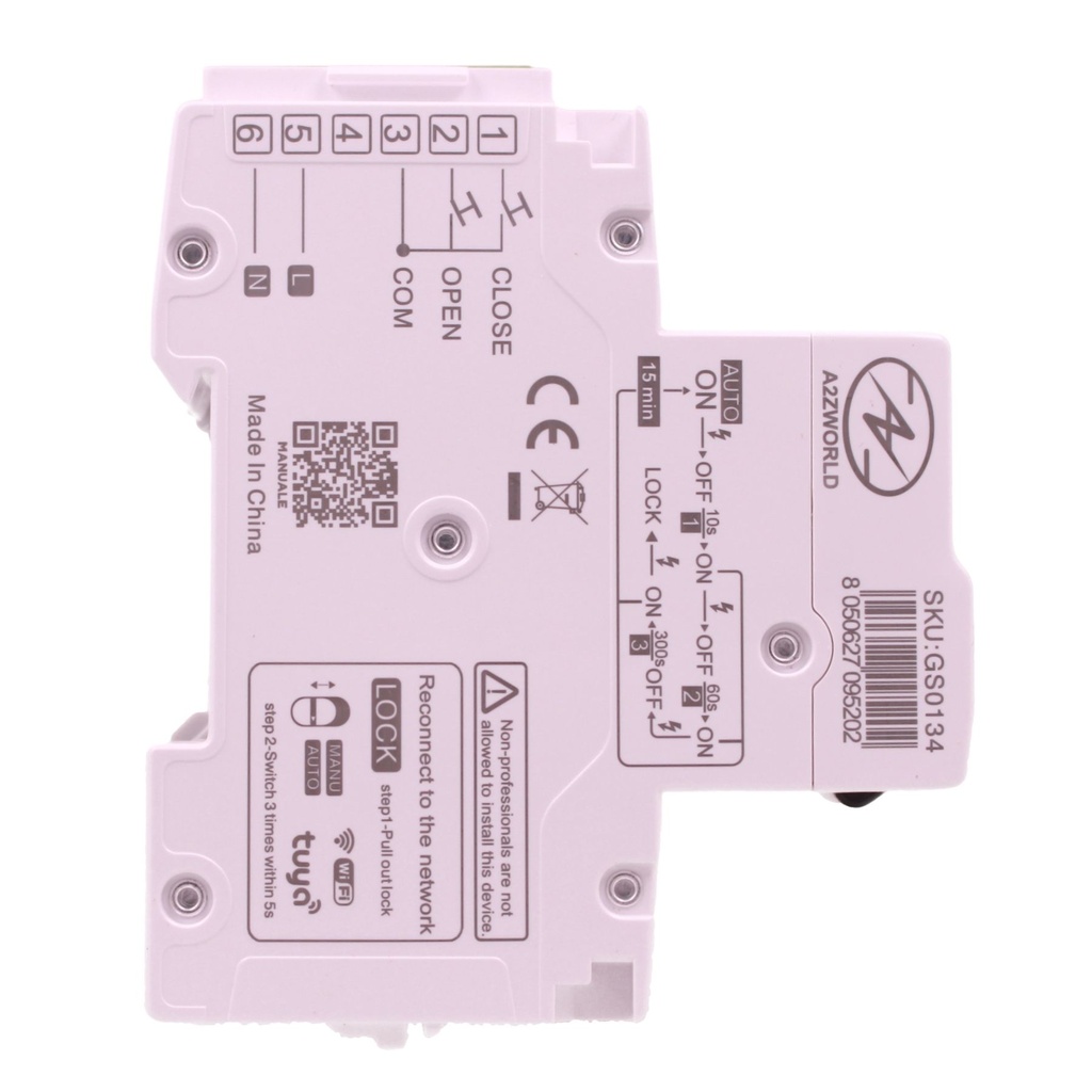 MCB Interruttore Magnetotermico WIFI Con Riarmo Automatico, Curva C 2P 2M 10kA AC 400V IP20 GYM9H, App Tuya, Disponibili 25A 32A 40A 63A - GA32925RW