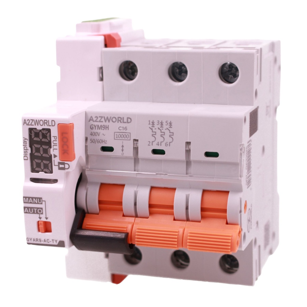 MCB Interruttore Magnetotermico WIFI Con Riarmo Automatico, Curva C 3P 3M 10kA AC 400V IP20 GYM9H, App Tuya, Disponibili 16A 20A 25A 32A 40A 63A - GA33916RW