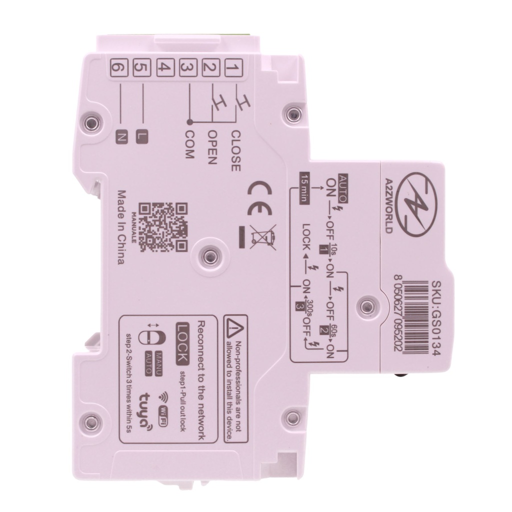 MCB Interruttore Magnetotermico WIFI Con Riarmo Automatico, Curva C 3P 3M 10kA AC 400V IP20 GYM9H, App Tuya, Disponibili 16A 20A 25A 32A 40A 63A - GA33916RW