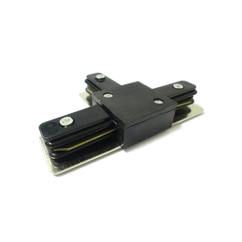 Giunto a T Connettori Per Binario Dei Faretti Led A Binario Modello T Colore Nero Per Mono Fase
