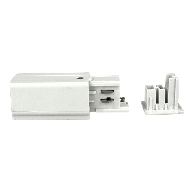 Kit Connettore Alimentazione Sinistra + Terminale Chiusura Colore Bianco Per Binario Guida Trifase CB40103