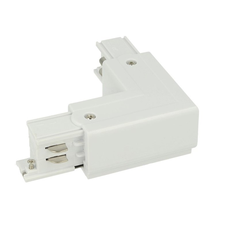 Connettore Giunto Forma L Sinistro Colore Bianco Per Barra Sistema Binario Trifase CB40103