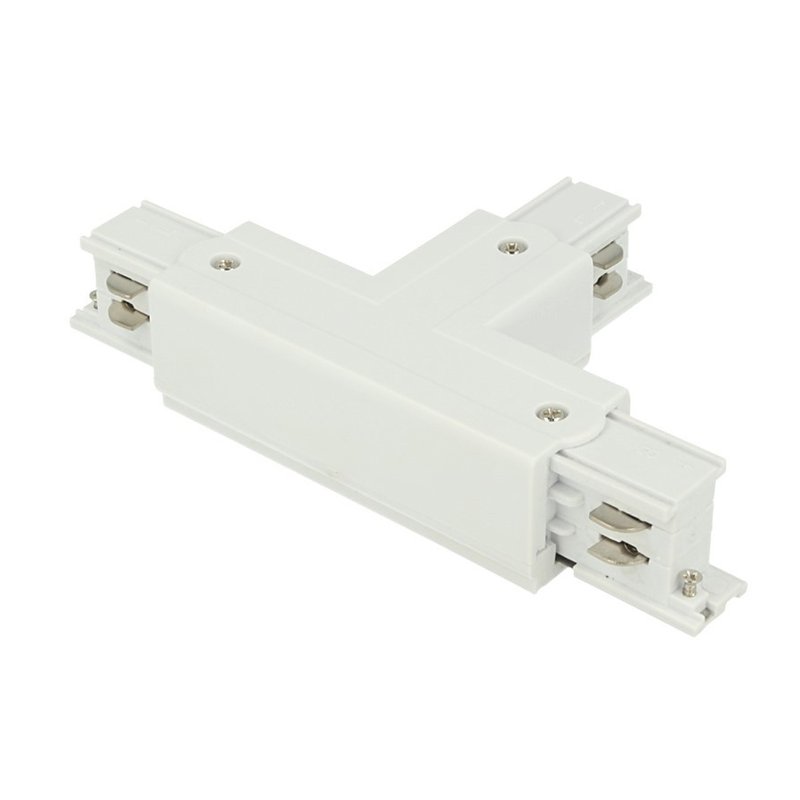 Connettore Giunto Forma T Sinistro Colore Bianco Per Barra Sistema Binario Trifase CB40103
