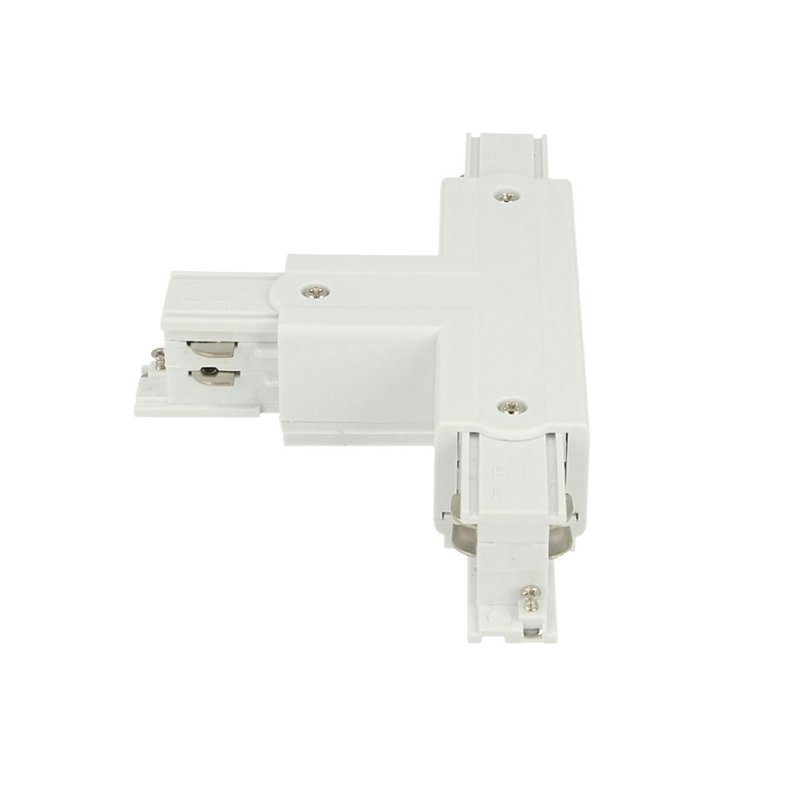 Connettore Giunto Forma T Sinistro Colore Bianco Per Barra Sistema Binario Trifase CB40103