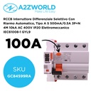 RCCB Interruttore Differenziale Selettivo Con Riarmo Automatico, Tipo A S 500mA/0.5A 3P+N 4M 10kA AC 400V IP20 Elettromeccanico IEC61008-1 GYL9, Corrente Disponibili 63A 100A - GC84599RA
