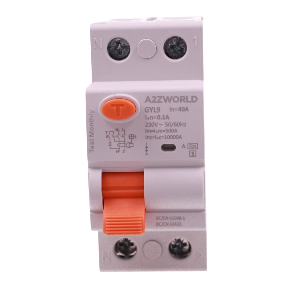 RCCB Interruttore Differenziale Selettivo Tipo S Classe A 100mA/0.1A 1P+N 2M 10kA AC 230V IP20, GYL9, Corrente Disponibili 40A 63A - GC82140