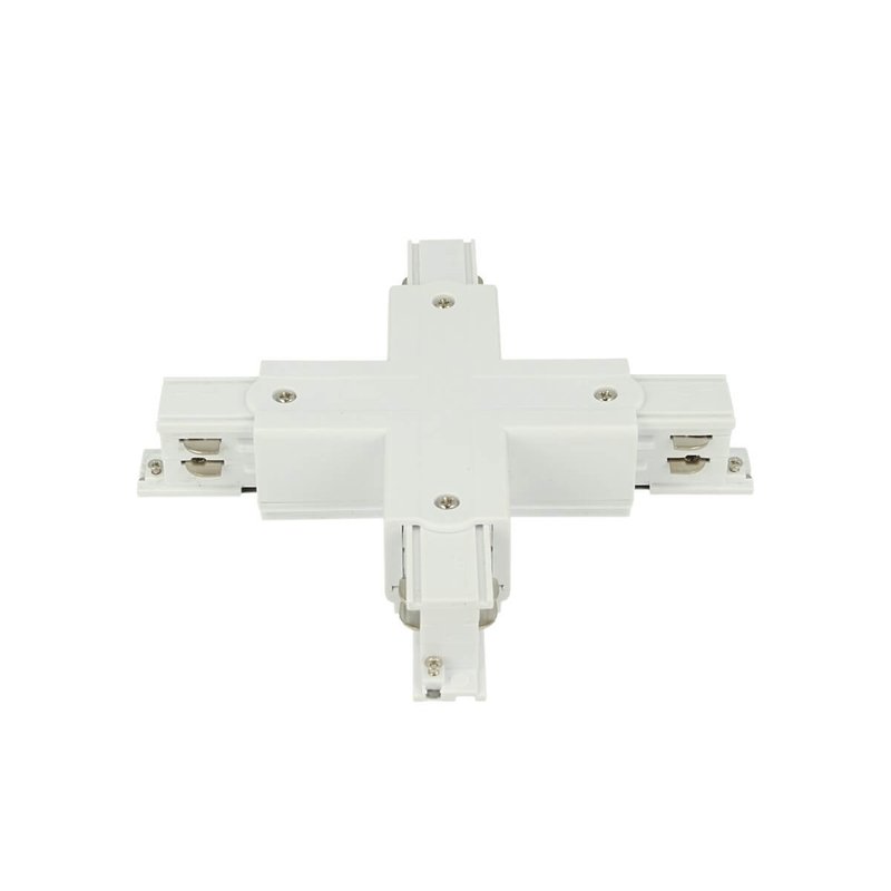 Connettore Giunto Forma X Colore Bianco Per Barra Sistema Binario Trifase CB40103