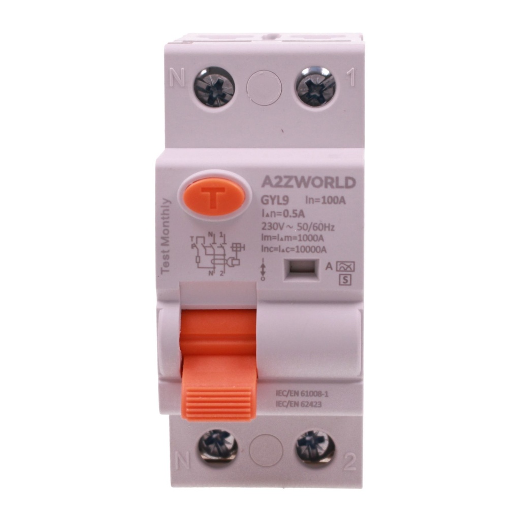 RCCB Interruttore Differenziale Selettivo Tipo S Classe A, 500mA/0.5A 1P+N 2M 10kA AC 230V IP20, GYL9, Corrente Disponibili 63A 100A - GC82599