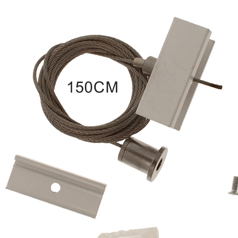 Kit Cavo Sospensione Per Binario Trifase Colore Bianco Filo Da 150cm Per Un Lato CB40103