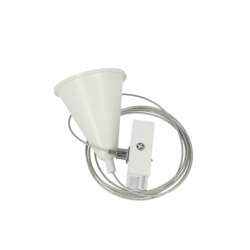 Kit Cavo Sospensione Per Binario Trifase Colore Bianco Filo Da 150cm Per Un Lato CB40103
