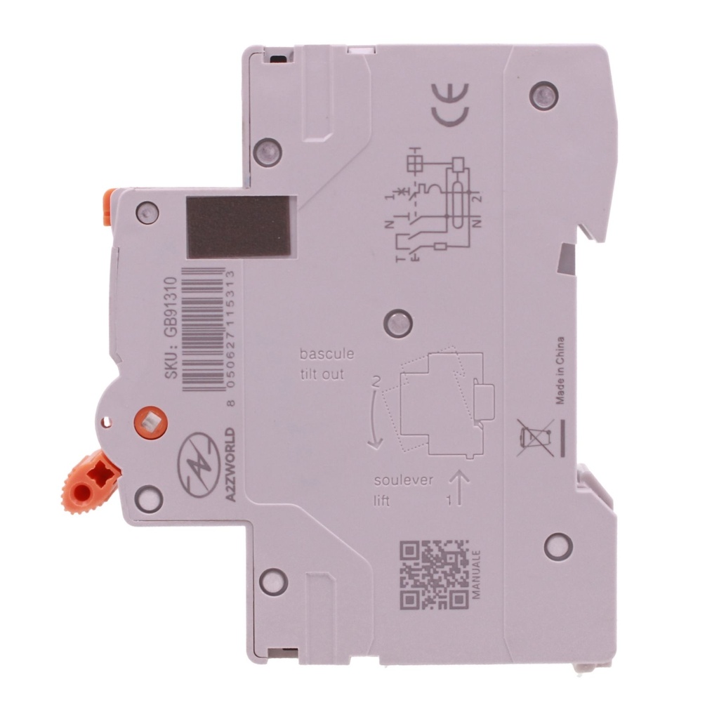 RCBO Interruttore Magnetotermico Differenziale Tipo F Slim 1 Modulo DIN, Curva C 1P+N 6000A 30mA AC 230V IP20, Corrente Disponibili 6A 10A 16A 20A 25A 32A 40A - GB91310