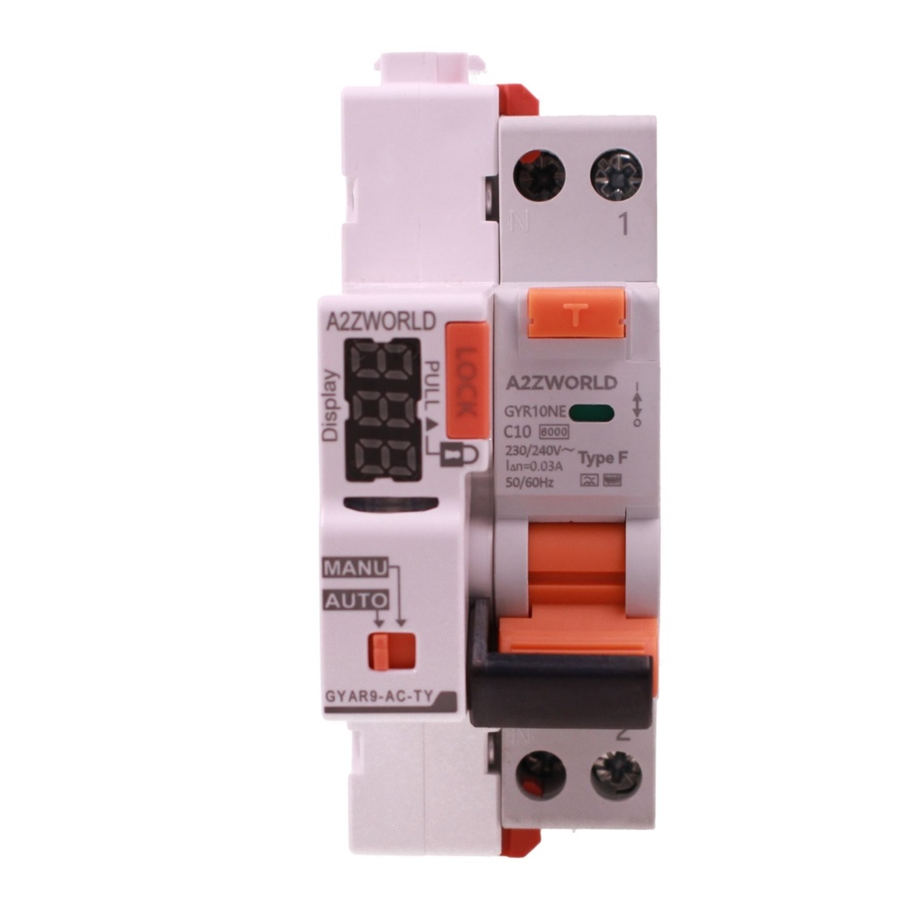 RCBO Interruttore Magnetotermico Differenziale Tipo F WIFI Con Riarmo Automatico, Curva C 1P+N 2M 6000A 30mA AC 230V IP20, Corrente Disponibili 6A 10A 16A 20A 25A 32A 40A - GB91310RW