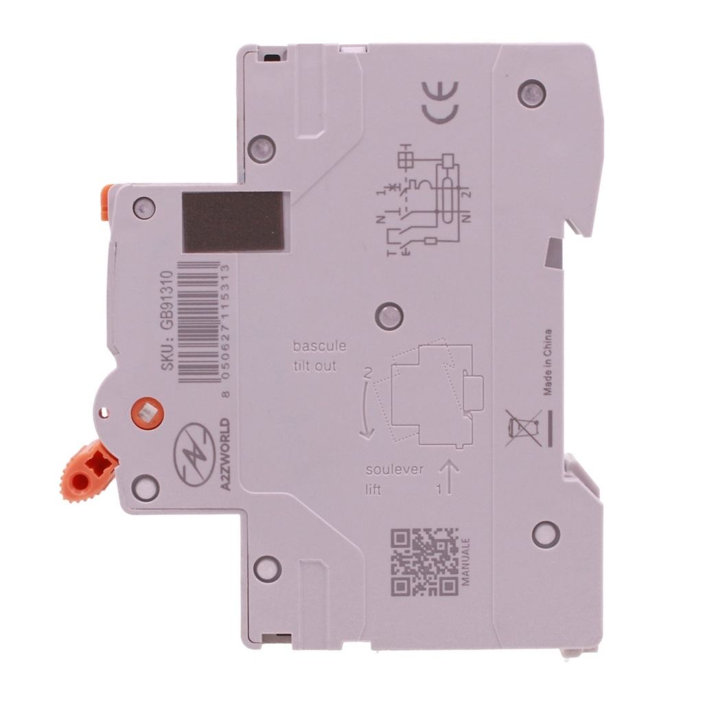 RCBO Interruttore Magnetotermico Differenziale Tipo F WIFI Con Riarmo Automatico, Curva C 1P+N 2M 6000A 30mA AC 230V IP20, Corrente Disponibili 6A 10A 16A 20A 25A 32A 40A - GB91310RW