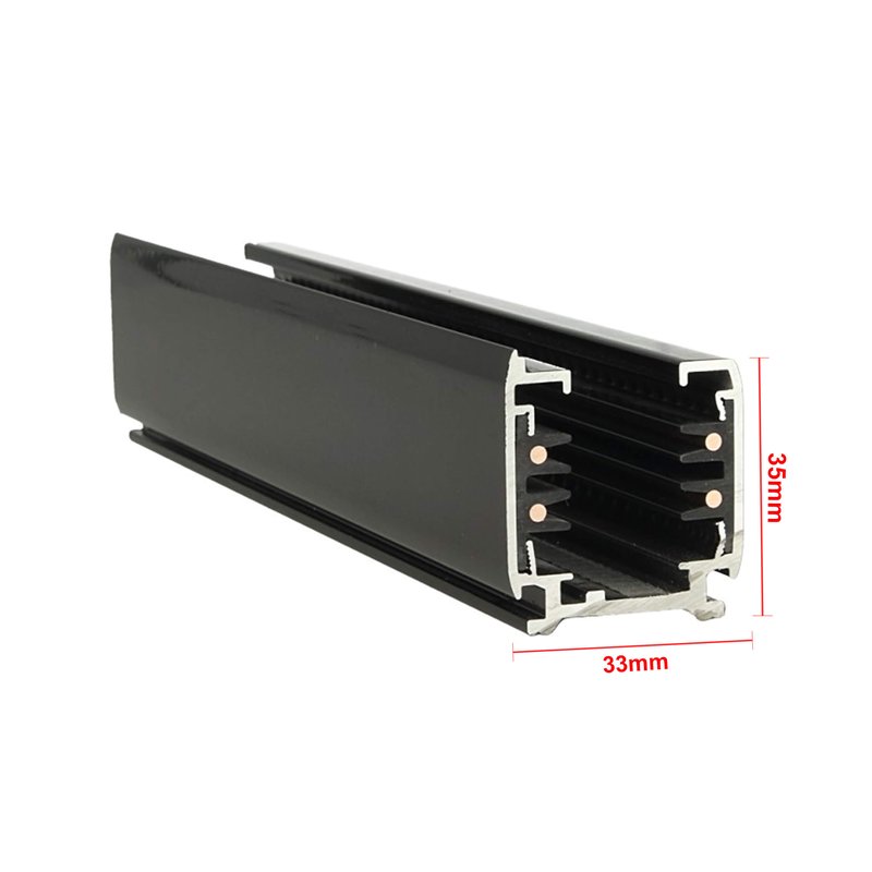 Solo Binario Guida Trifase Quadrato Da 3 Metri Colore Nero Per Controllare 3 Gruppi Di Fari Led Nella Stessa Barra Da Soffitto O A Sospensione