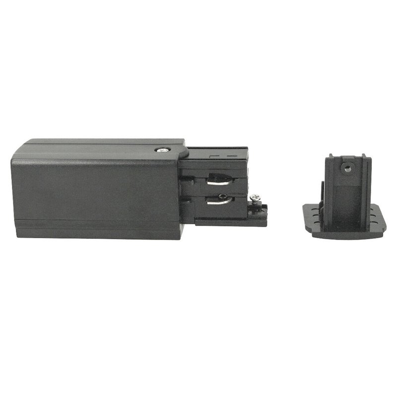 Kit Connettore Alimentazione Sinistra + Terminale Chiusura Colore Nero Per Binario Guida Trifase CB40203