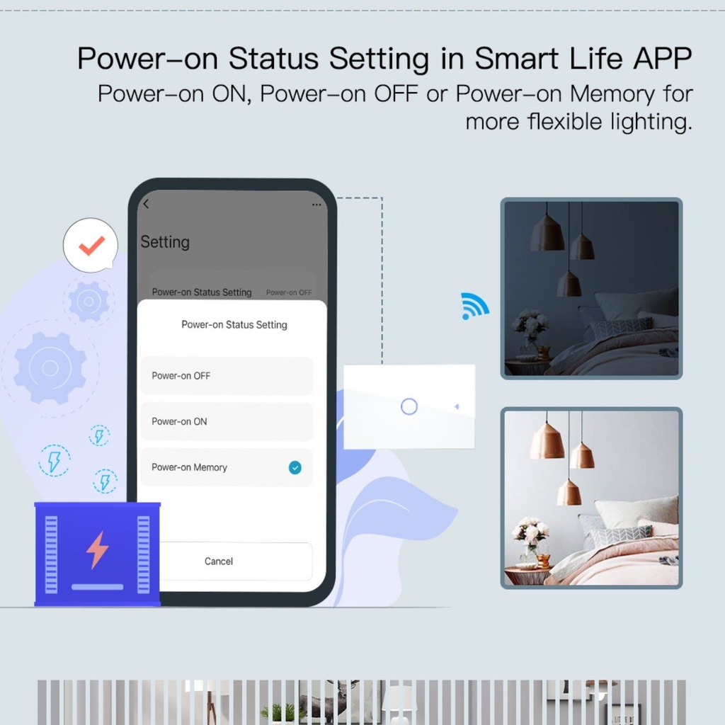 A2ZWORLD Interruttore Da Incasso Scatola 503, Touch Bianco, WIFI 2.4G Matter, TUYA, Smart Life,Apple Home, Google Home, Alexa, SmartThings, 10A, AC 90-250V, 50/60HZ, 120X72X38mm, IP20,Disponibili 1,2,3 Tasti - MMC7851W