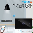 A2ZWORLD Interruttore Da Incasso Scatola 503, Touch Nero, WIFI 2.4G Matter, TUYA, Smart Life,Apple Home, Google Home, Alexa, SmartThings, 10A, AC 90-250V, 50/60HZ, 120X72X38mm, IP20,Disponibili 1,2,3 Tasti - MMC7851B
