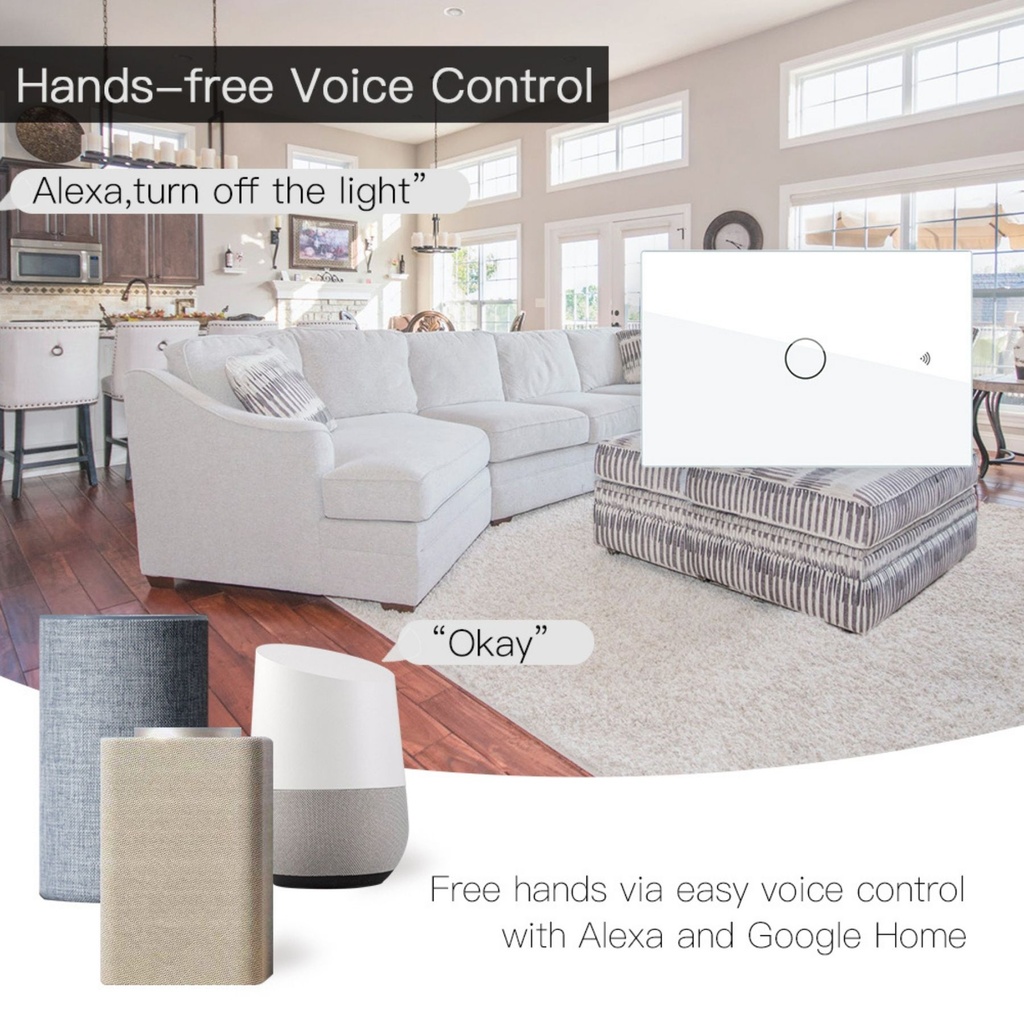 A2ZWORLD Interruttore Da Scatola 503, Touch Bianco, WIFI 2.4G+BLE+RF 433MHz, Bluetooth BLE Mesh, TUYA Smart Life, 220V 10A, 120X72X38mm Per Scatola 503, IP20,Disponibili 1,2,3 Tasti - MMC7951W