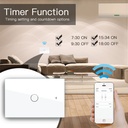 A2ZWORLD Interruttore Da Scatola 503, Touch Bianco, WIFI 2.4G+BLE+RF 433MHz, Bluetooth BLE Mesh, TUYA Smart Life, 220V 10A, 120X72X38mm Per Scatola 503, IP20,Disponibili 1,2,3 Tasti - MMC7951W