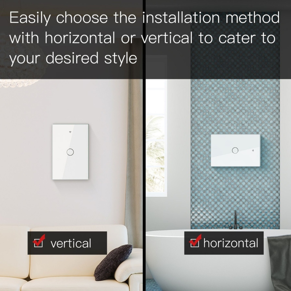 A2ZWORLD Interruttore Da Scatola 503, Touch Bianco, WIFI 2.4G+BLE+RF 433MHz, Bluetooth BLE Mesh, TUYA Smart Life, 220V 10A, 120X72X38mm Per Scatola 503, IP20,Disponibili 1,2,3 Tasti - MMC7951W