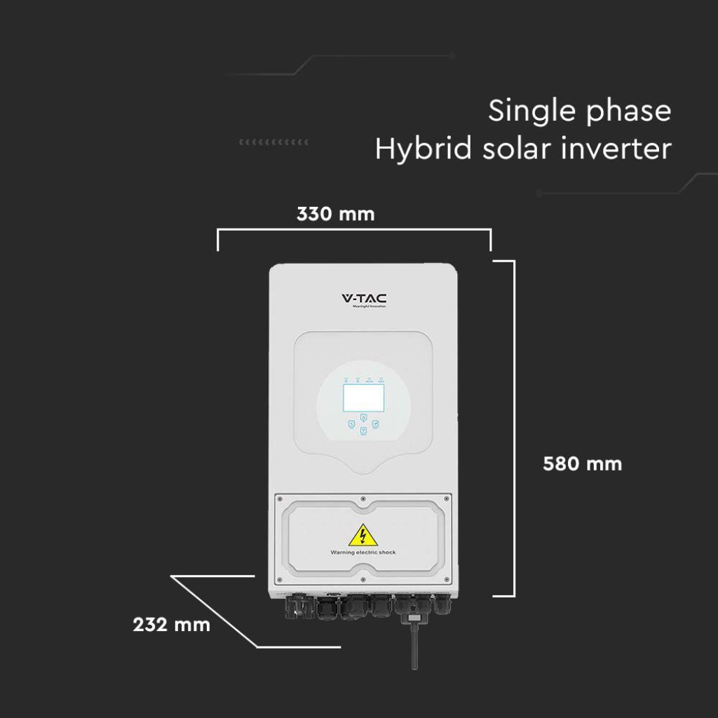 Inverter Fotovoltaico Deye Trifase Ibrido On-Grid/Off-Grid 10kW CEI 0-21 con Schermo LCD Touch a Colori, Smart Meter Integrato, WiFi e TA Inclusi Garanzia 10 Anni IP65 SKU-11542